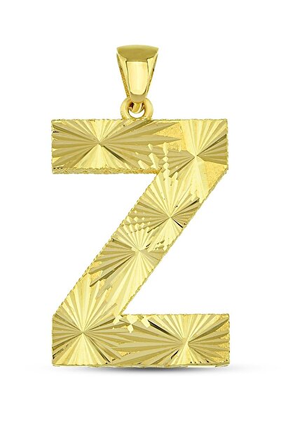 Altınkesesi 14 Ayar Altın Kalemli Parlak Z Harfi Kolye Ucu