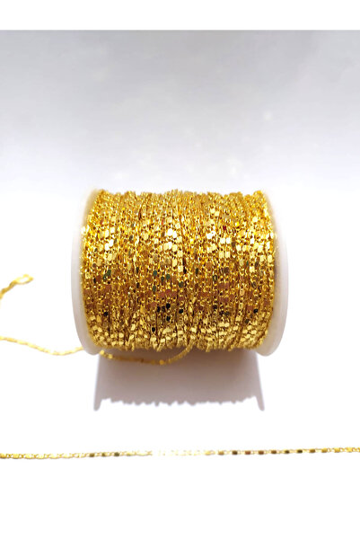 inSade Concept Takı Yapımı için 2 Metre 1.7mm Altın Kaplama Kilit Zincir