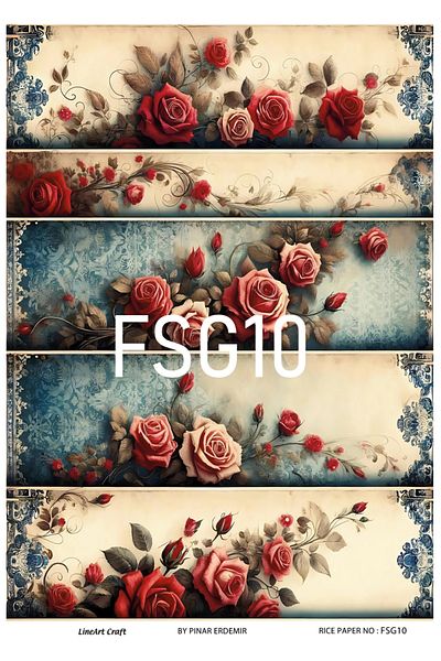 LİNEART Brass Patterned Lineart Decopage Paper - La-Fsg10