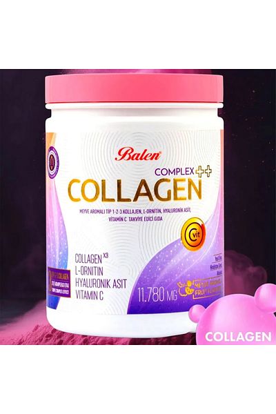 Balen Collagen Complex Collagen X3 Fruit Flavored Type 1-2-3 Acid Vitamin C 11.780Mg 350G
