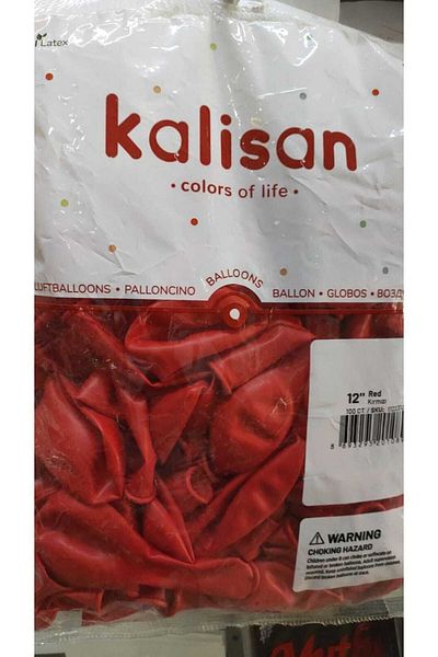 Kalisan Red Balloon 12 Inch Pack of 100
