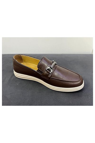 Red Walker Ανδρικά δερμάτινα casual παπούτσια 1074 Model Brown Color