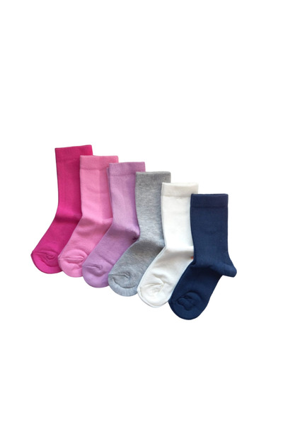 shefox 6 чифта памучни класически ученически чорапи за момичета