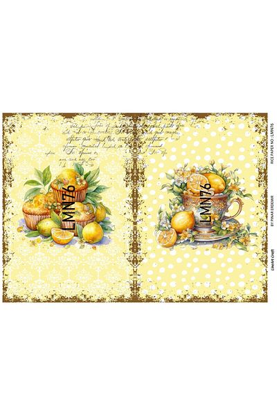 LİNEART Brass Patterned Lineart Decopage Paper - La-Lmn76