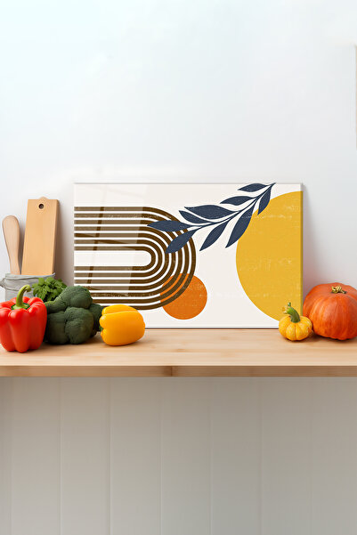 Rosyvien Minimalist Leaf Glass Cutting Board - with Silicone Legs, Tempered a...