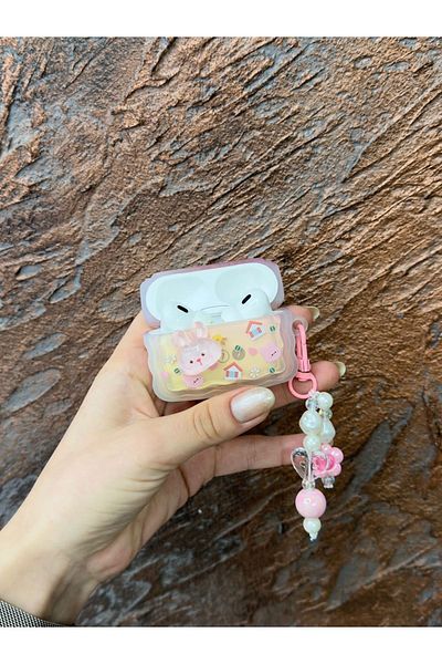 daystar AirPods pro and pro 2ndCompatible rabbit figure and bead ornament headphone case