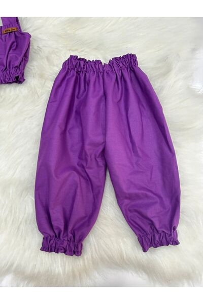 Moda Lina Baby Kız Bebek Düz Renk Crop & Pantolon Set