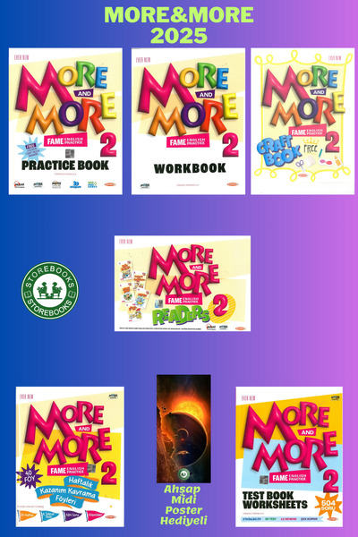 Kurmay ELT More&More 2.Sınıf Pratice&Workbook& Craft &Reader+Test Bookve Kaza...