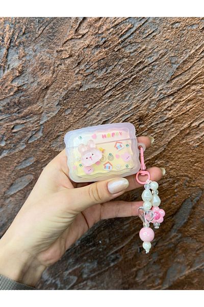daystar AirPods pro and pro 2ndCompatible rabbit figure and bead ornament headphone case