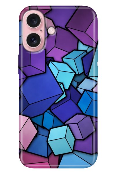 Cekuonline Case for iPhone 16 Silicone Patterned Iphone16 Cover 4D Cubes