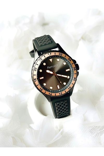 Ferrucci FERRUCCİ- (GREY) SILICONE CORD WOMEN'S WRISTWATCH