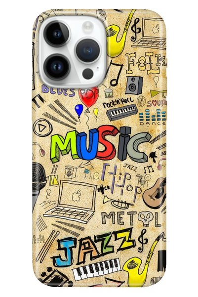 Cekuonline iPhone 16 Pro Max Case Silicone Printed 16 Pro Max Cover 80's Music