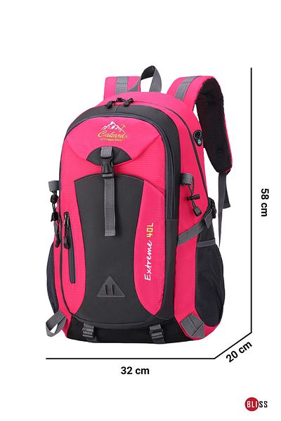 Bliss Pink Imported Multipocket Waterproof Outdoor Mountaineer Sports Bag 40 lt