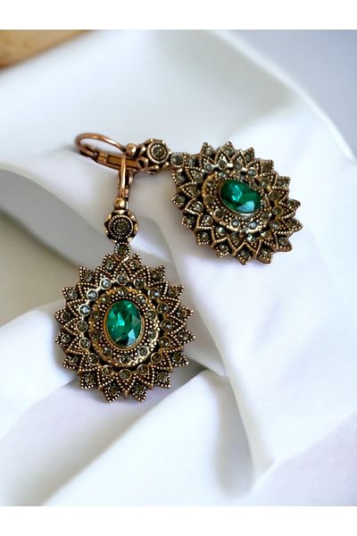 FAYRA ACCESSORIES Sun Earrings - Crystal Stone Detailed