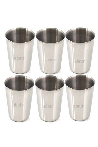 JT Set Standard Size 220cc Stainless Steel Cup Metal Water Tea Cup Unbreakable Guaranteed Cup 6 Pieces