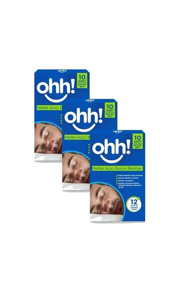 Ohh Breathable Nasal Strips 3 Boxes 30 Pieces Large Size