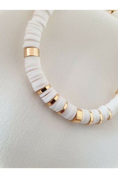 SWEVY Women's White Fimo Bracelet
