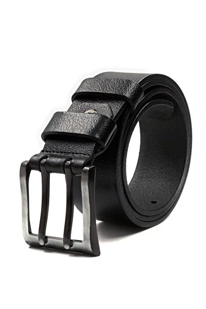 Livize حزام دينم رجالي 100% من جلد الجاموس ذو لسان مزدوج مقاس 4.5 سم