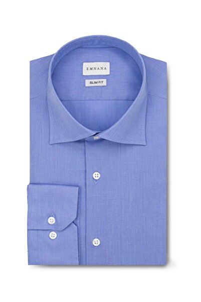 EMNANA Mavi Non-ıron Regular Fit Gömlek