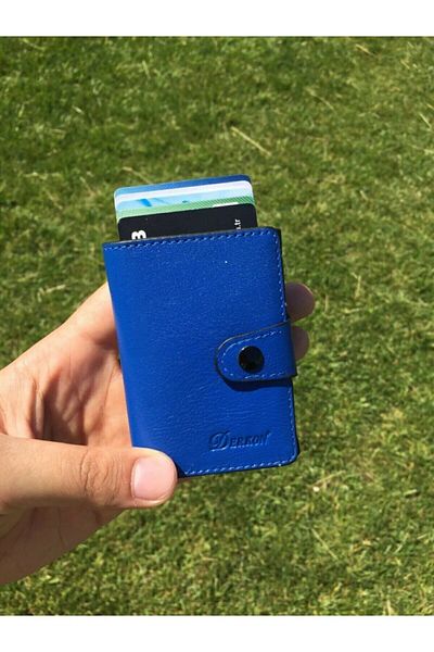 DERKON Genuine Leather Polite Mechanism Card Holder & Wallet
