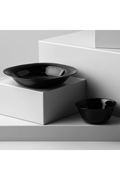 Luminarc Carine Temperli Siyah 18 Parça Yemek Takımı.27 Cm.servis & 21 Cm.yemek Tabağı & 12 cm Çorba Kasesi.