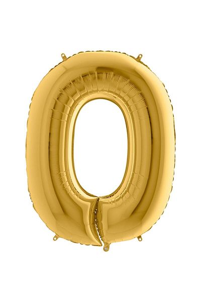 Huzur Party Store 100cm Large Foil Balloon 40 Inc Yellow Gold Gold Number 0