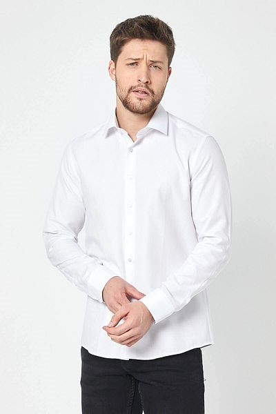 RAVANELLI Λευκό Slim Fit πουκάμισο