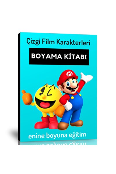 Enine Boyuna Eğitim Çizgi Film Karakterleri Boyama Kitabı