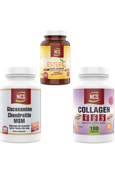 NCS Collagen Type 1 2 3 180 Tab Glucosamine 180 Tab Ester C 120 Tab