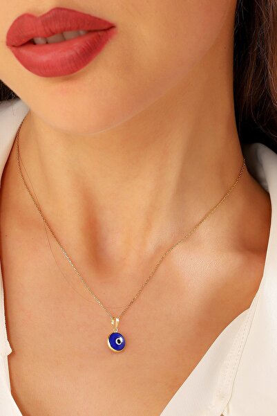 PRENSES PIRLANTA Kadın 14 Ayar Altın Nazar Göz Kolye Ucu