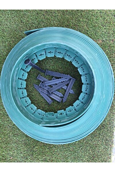 Asenya Çim Ayırıcı 2,5 Metre Yeşil Renk Çim Sınırlayıcı Taş Toprak Ayıracı Çi...