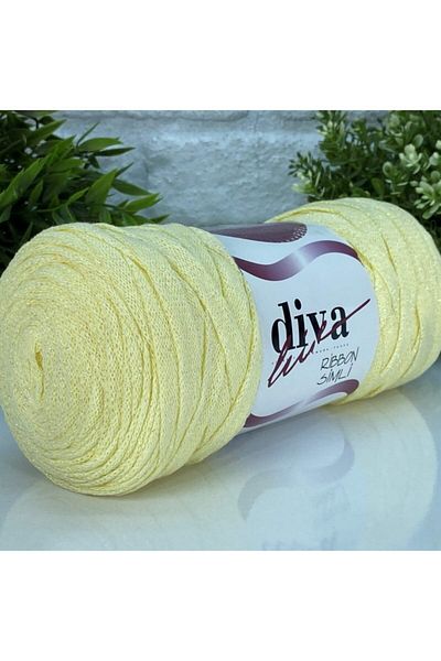 Diva İplik Diva Line Diva Ribbon Glitter 1002sdf Soft Yellow