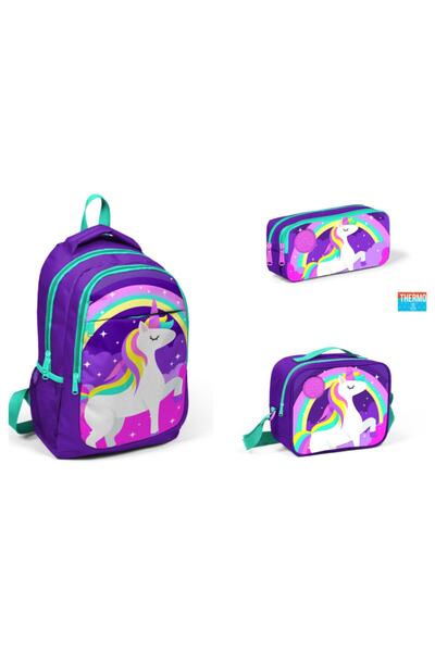 Coral High Coral Hıgh Kıds Unıcorn Modelli Mor 3'lü Okul Çanta Seti