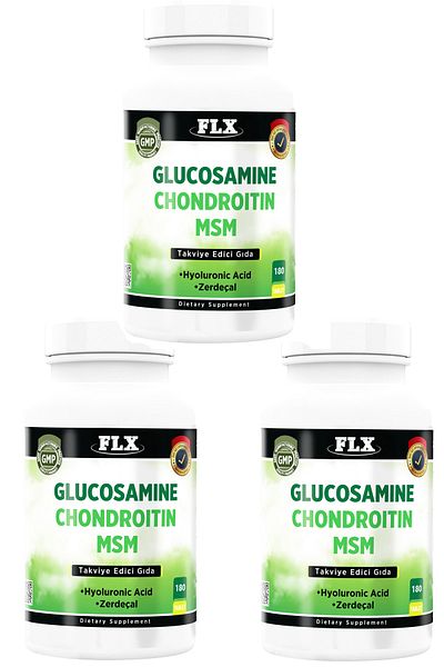 FLX Glucosamine Chondroitin Msm Hyaluronic Acid Turmeric 180 X 3 Boxes