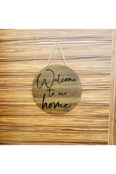 Hediyenikap Welcome To Our Home Wooden Door Ornament