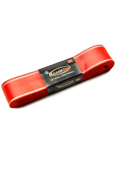 Nazarone Satin Glitter Ribbon 3cm-10mt-red(1102)