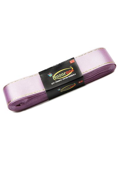 Nazarone Lilac Satin Glitter Ribbon - 3Cm-10Mt