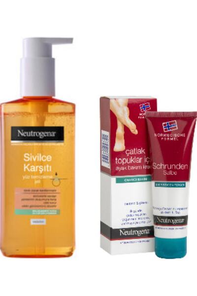 Neutrogena Sivilce Karşıtı Yüz Temizleme Jeli 200ml Ve Çatlak Topuklar Için A...