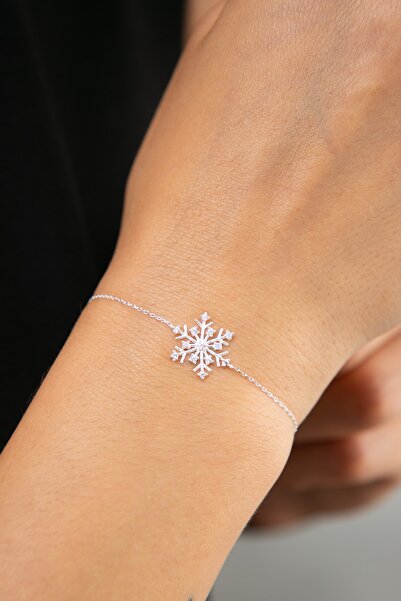 Elika Silver Kadın Kar Tanesi Model 925 Ayar Gümüş Bileklik