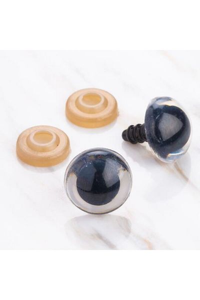 orhanucuzluk Κλειδωμένο μάτι διαφανές μαύρο 16 mm (4 ζεύγη)