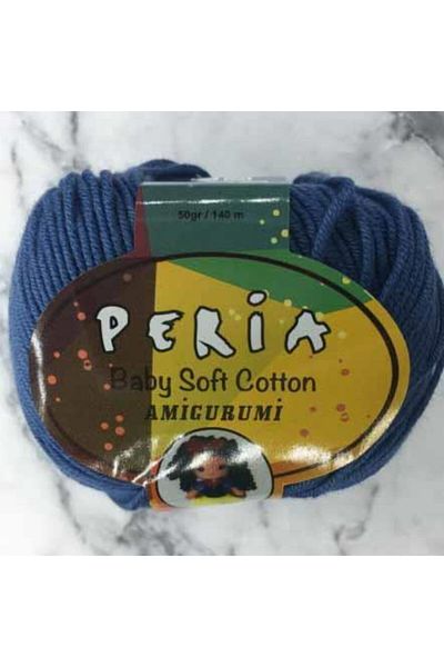 Peria Βρεφικό βαμβακερό νήμα πλεξίματος Amigurumi 33 Indigo Blue
