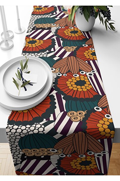 Pilloveland Runner floare Tesut piele intoarsa cu model 140*40 Cm