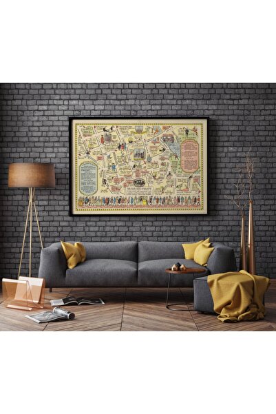 Pegziz Ingiltere Bath Şehir Planı Haritası Sanatsal Duvar Dekorasyon Poster 6...
