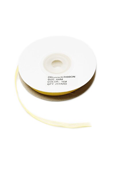 Nazarone شريط أورجانزا 6 مم - 23 متر أصفر (412)