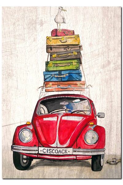 Cakatablo Ξύλινος πίνακας Βόσβος με Πελαργό σε Ταξίδι (Εικόνα Φιγούρας) (Μέγε...