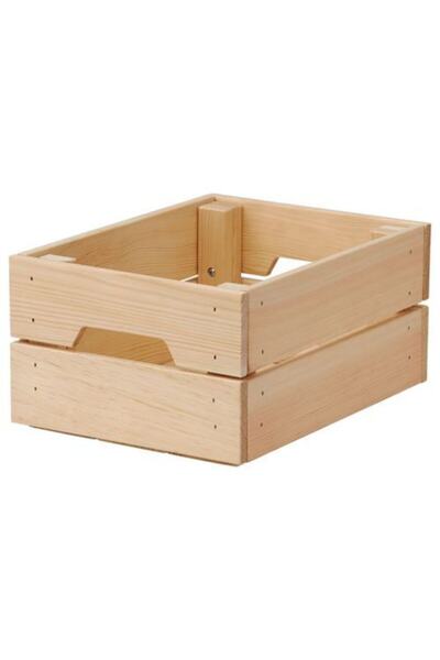 IKEA Dekoratif Kutu, Çam Ölçü 23x31x15 Cm Ev Düzen Kutu Sepet Masif Çam Ağacı