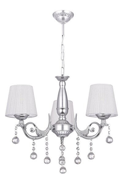 polataydinlatma Pırıltı 3 Lü Avize Silver (beyaz Şapkalı)