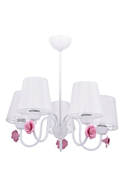 polataydinlatma Samara 5 Li Avize Beyaz (beyaz Şapkalı)