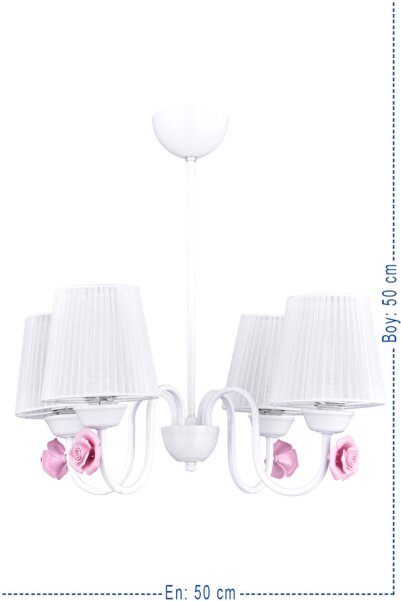 polataydinlatma Samara 4 Lü Avize Beyaz (beyaz Şapkalı)