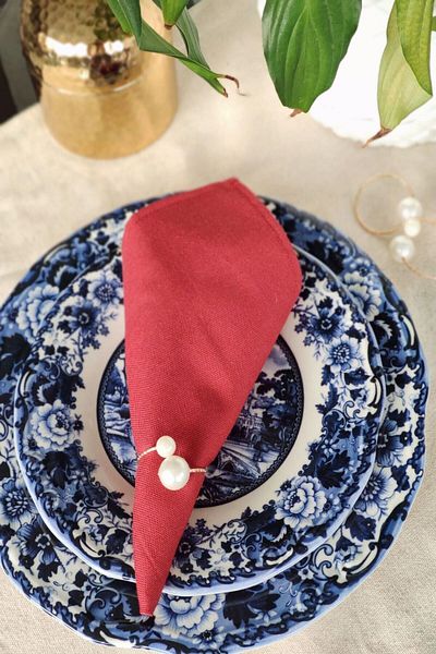 Emtory Home Δαχτυλίδι χαρτοπετσέτας με 12 μεγάλα μαργαριτάρια